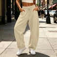 thumbnail image 1 of Gym Sweatpants Women Zaewscy Women's Solid Color Elastic High Waist Wide Leg Sports Curved Knife Sweatpants With Casual Loose Jogging Pants With Pockets Sports Pants, 1 of 9