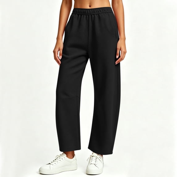 Gym Sweatpants Women Zaewscy Women's Solid Color Elastic High Waist Wide Leg Sports Curved Knife Sweatpants With Casual Loose Jogging Pants With Pockets Sports Pants