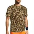thumbnail image 1 of Gym T-Shirt For Men Elegant Brown Leopard T-Shirts Harajuku Wild Animal Summer Tee Shirt O, 1 of 5