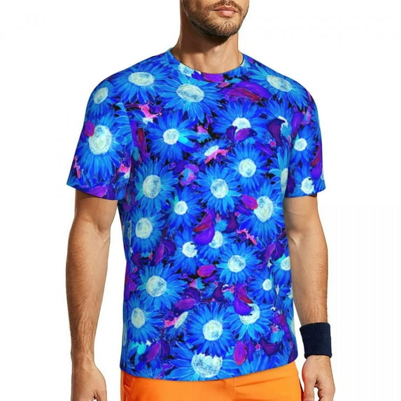 Gym T Shirt For Men Farm Garden With Sunflower T-Shirts Hippie Floral Print Summer Tee Shi