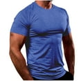 thumbnail image 1 of Gym T Shirts Compression Shirt Men Slim Fit Sports Workout Short Sleeve T-Shirt Solid Color Basic Tee Shirts Pullover Crew Neck Summer Tops Mens Tshirts for Running Fitness Cycling and Training, 1 of 5