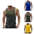 thumbnail image 1 of Gym Tank Tops Men Lightweight Breathable Ribbed Crewneck Muscle Sleeveless Shirt Athletic Running Workout Tanks, 1 of 9