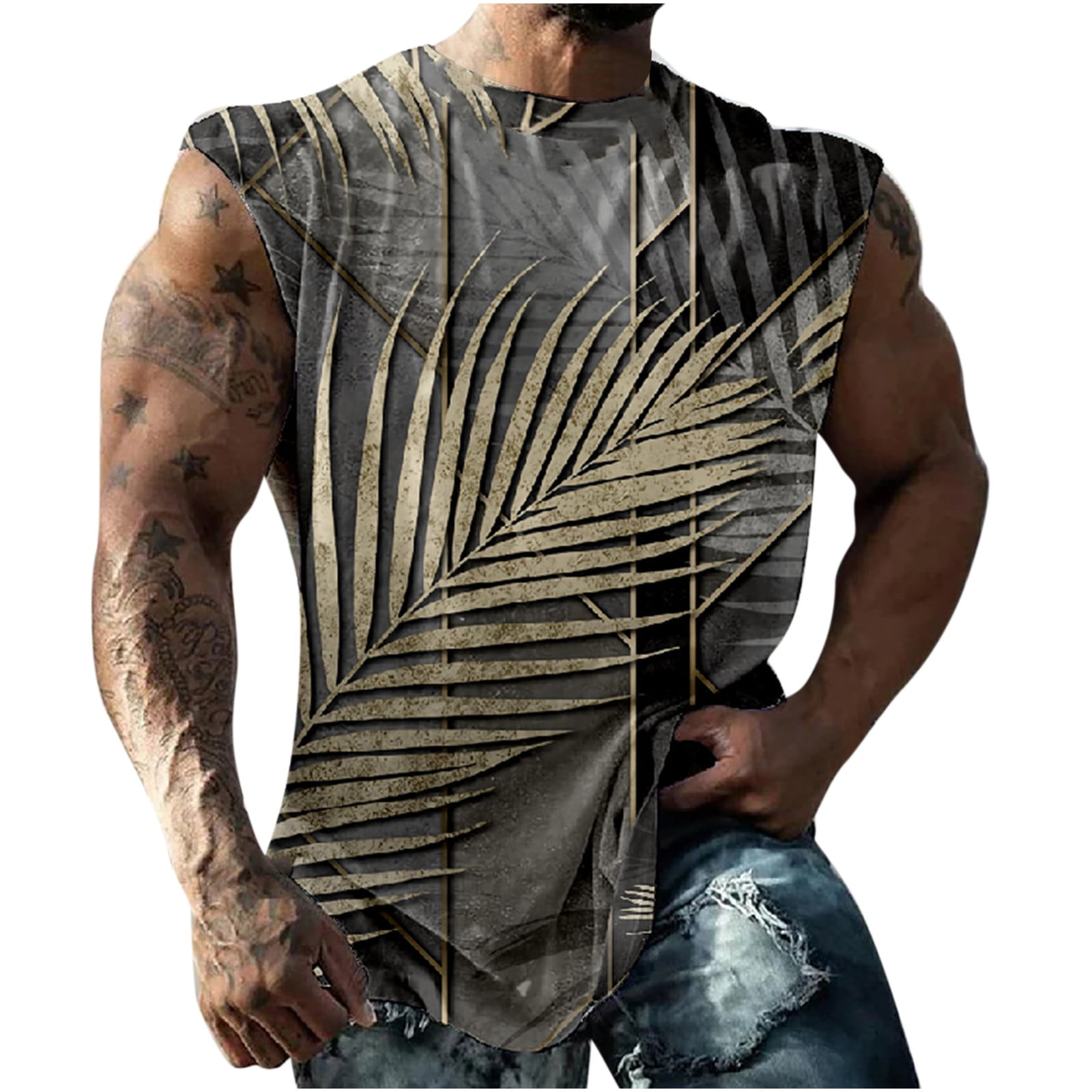 Gym Tank Tops for Men Graphic,Funny Print Graphic Tee Shirts Mens ...