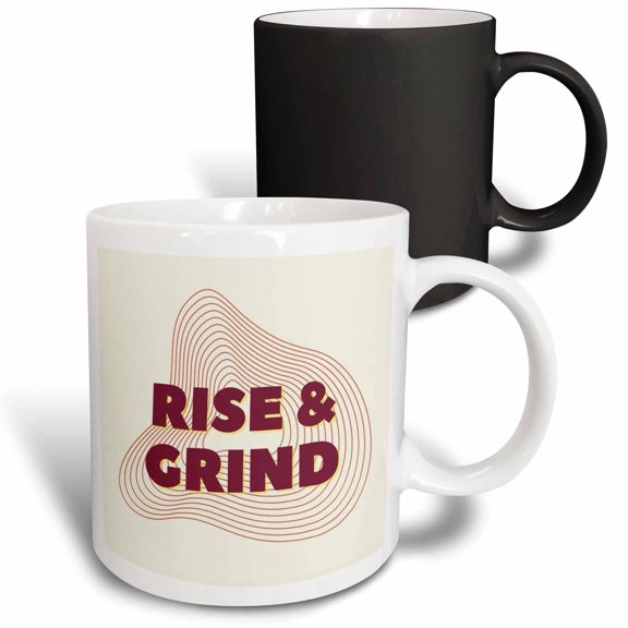 3drose, Gym Text of Rise and Grind, 11oz Magic Transforming Mug