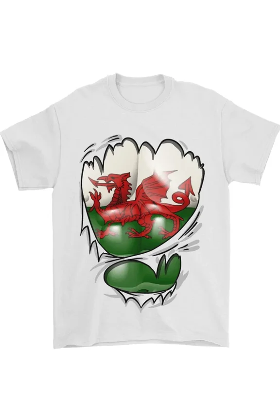 Gym The Welsh Flag Ripped Muscles Wales T-Shirt