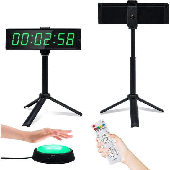 Gym Timer Clock for Gym, Fitness Timer with Stopwatch Button, Large Digital Stopwatch Countdown Clock, 12/24H Digital Wall Clock, with Stand