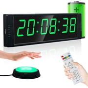Gym Timer Clock for Gym, Fitness Timer with Stopwatch Button, Large Digital Stopwatch Countdown Clock, 12/24H Digital Wall Clock