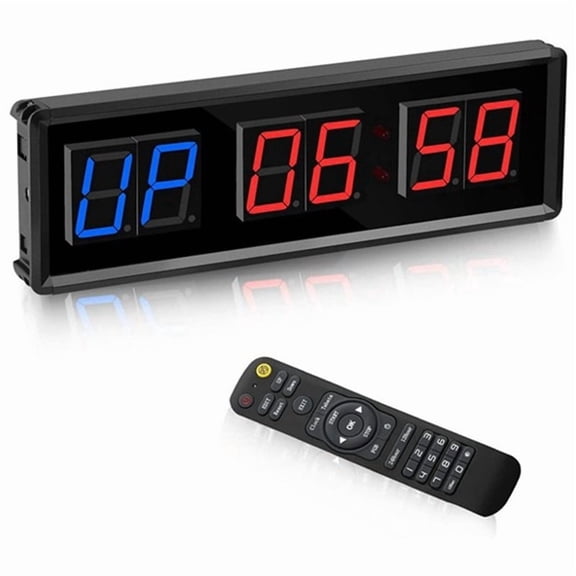 Gym Timer, LED Interval Timer Digital Countdown Wall Mounted Clock Fitness Timer, Digits Down/Up Clock Stopwatch For Home ,Multi-Functional