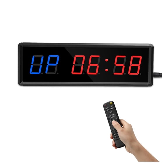 Gym Timer, LED Interval Timer Gym Digital Countdown Wall Clock Fitness ...