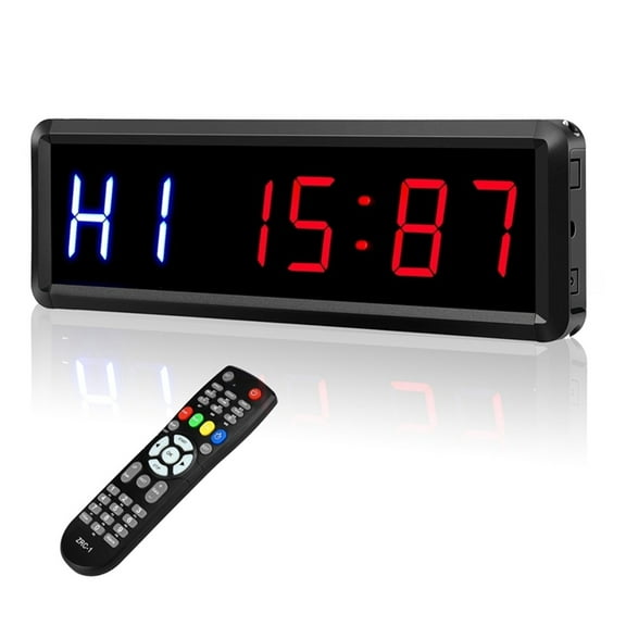 Gym Timer With Remote LED Interval Timer Count Down/Up Clock Stopwatch For Home Gym Fitness