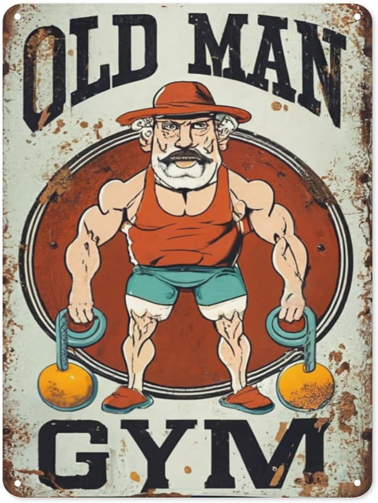 Gym Tin Sign Gym Sport Metal Tin Signs Old Man Gym Sign Gym ...