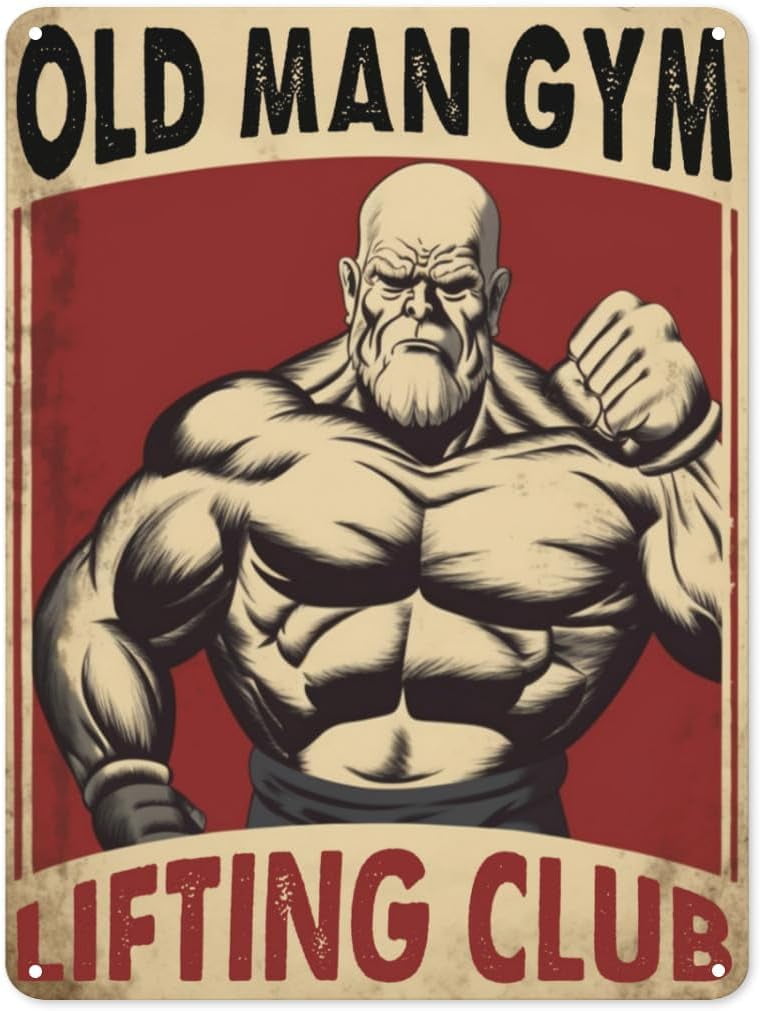 Gym Tin Sign Gym Sport Metal Tin Signs Old Man Gym Sign Gym ...