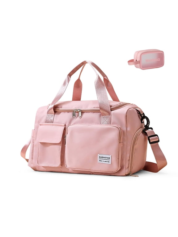 Gym Travel Bag and Toiletry Bag,YUYAFN - Weekender Overnight Bag for women,Pink Travel Bag with Shoe Compartment and Wet Pocket,Suitable for Travel,Fitness,Sports,and Weekend Getaways