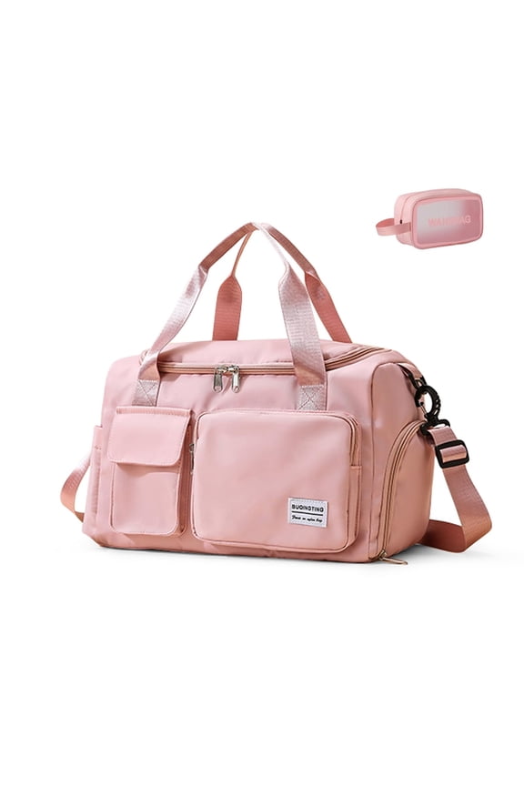 Gym Travel Bag and Toiletry Bag,YUYAFN - Weekender Overnight Bag for women,Pink Travel Bag with Shoe Compartment and Wet Pocket,Suitable for Travel,Fitness,Sports,and Weekend Getaways