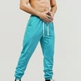 thumbnail image 1 of Gym Trousers for Men Casual Comfortable Elastic Waist Drawstring Track Trousers Classic Slimming Solid Outdoors Stretchy Sweatpants Running Fitness Workout Pants, 1 of 1