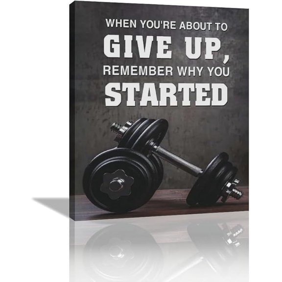 Gym Wall Art Black Inspirational Quotes Pictures Wall Decor Cool Gym Workout Poster Canvas Prints Motivational Sports Modern Framed Painting Artwork for Gym Lover Bedroom Living Room 12"x16"