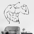 thumbnail image 1 of Gym Wall Decal Athletic Body Fitness Bodybuilding Muscle Vinyl Window Stickers Man Cave Bedroom Interior Decor Art Mural 42x36cm, 1 of 4