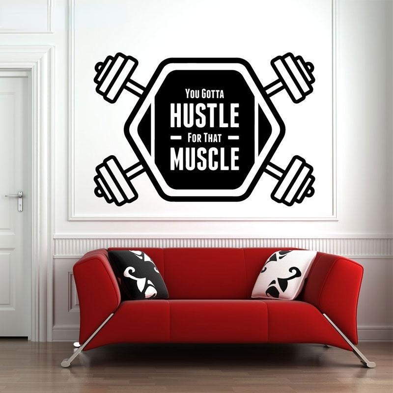 Gym Wall Vinyl Decal No Pain No Gain Sport Fitness Motivational Quote ...