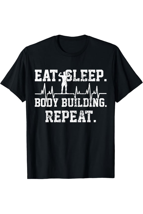 Gym Workout Body Builder Vintage Heartbeat T-Shirt