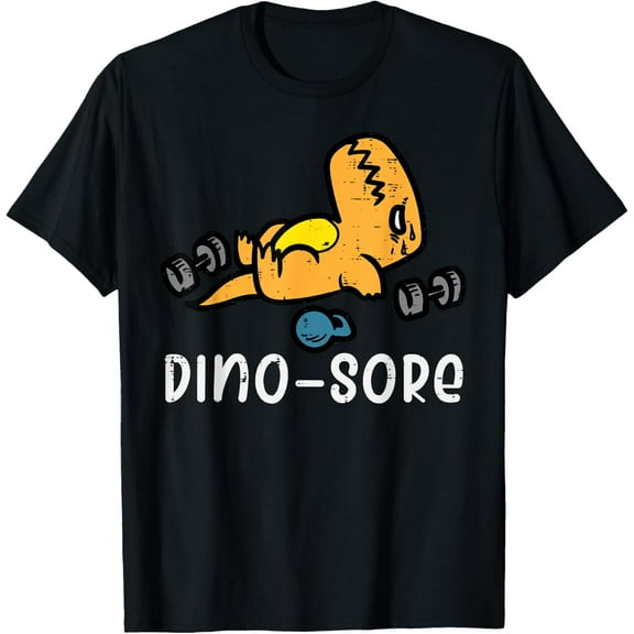 Gym Workout Dino Sore Exercise Fitness Boys Kids Women Men T-Shirt