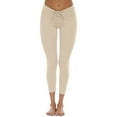 thumbnail image 1 of Gym Workout Leggings for Women Butt Lifting Yoga Leggings Skinny Stretch Capri High Waisted Leggings Drawstring Tie, 1 of 9