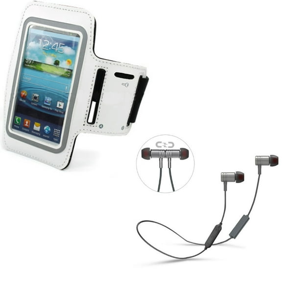 Gym Workout Sports Running Armband w Earphones Sports Wireless Headset V7V for Motorola Moto Z3 Play Z2 Play Z Play Droid E4 PLUS, Turbo 2, G4 - Nokia 2 V - Samsung Galaxy J7 Sky Pro