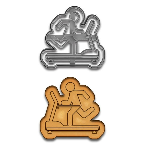 Gym Workout Treadmill Cookie Cutter & Stamp - 4x3.82" (Random Color), Unique Fitness Cookie Design