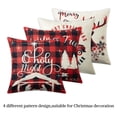 thumbnail image 1 of GymChoice Christmas Decor Pillow Covers,18 X 18 Inches Set of 4 Black and Red Buffalo Plaid Farmhouse Throw Pillowcases Cotton Linen Vintage Cushion Covers Pillow Shams Cases Slipcovers, 1 of 9