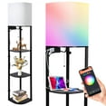 thumbnail image 1 of GymChoice Corner Shelf Floor Lamp with Shelves,Smart RGB Shelf Floor Lamp with 2 USB Ports & 1 Power Outlet, Modern Display Floor Lamps, Standing Lamp for Living Room, Bedroom and Office, 1 of 9