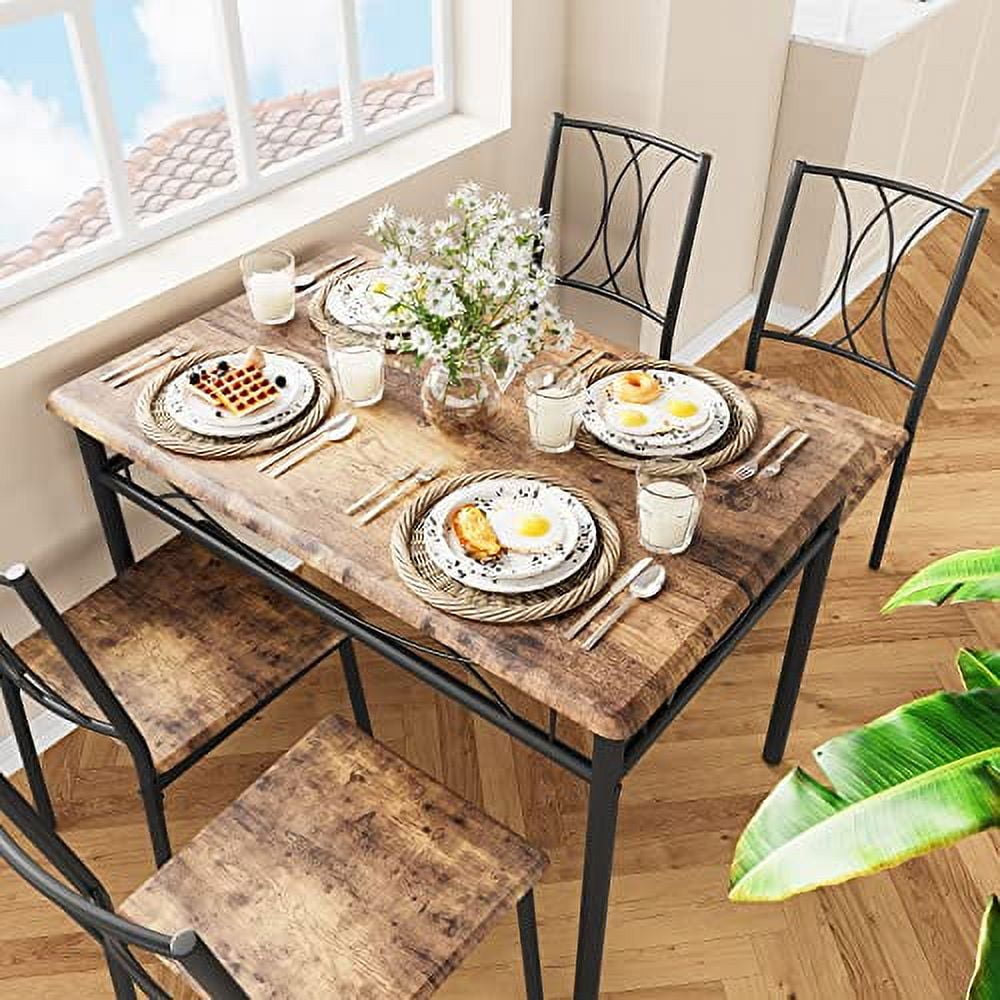 GymChoice Dining Table Set for 4,Rectangular Dining Room Table Set with ...