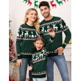 thumbnail image 1 of GymChoice Family Christmas Sweater,Crew Neck Long Sleeve Reindeer Snowflakes Knitted Pullover for Women/Men/Kids, 1 of 7