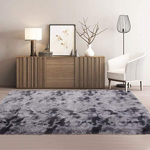 GymChoice Fluffy Area Rugs for Living Room, Super Soft Shaggy Rugs Carpets,Thick Faux Tie Dye Area Rug Indoor Shag Rug Home Decor Nursery Rug Carpets for Bedroom