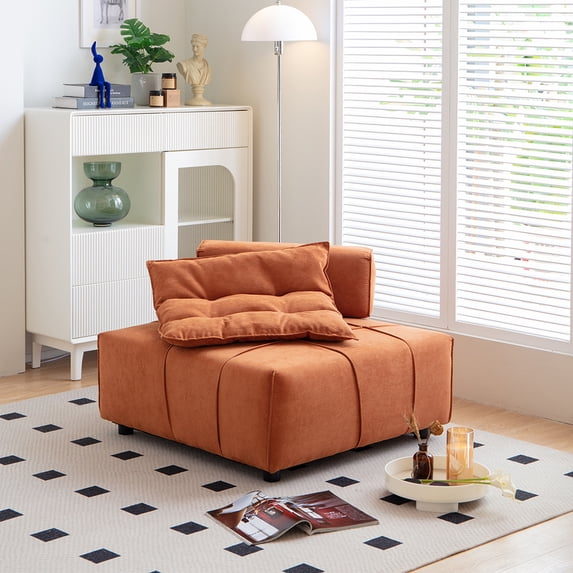 GymChoice Modular Sectional Sofa Couch, Modern Armless Floor Sofa Couch, Removable Back Single Sofa Chair for Bedroom, Living Room and Sturdy Room, Oversized Seat Free Combination