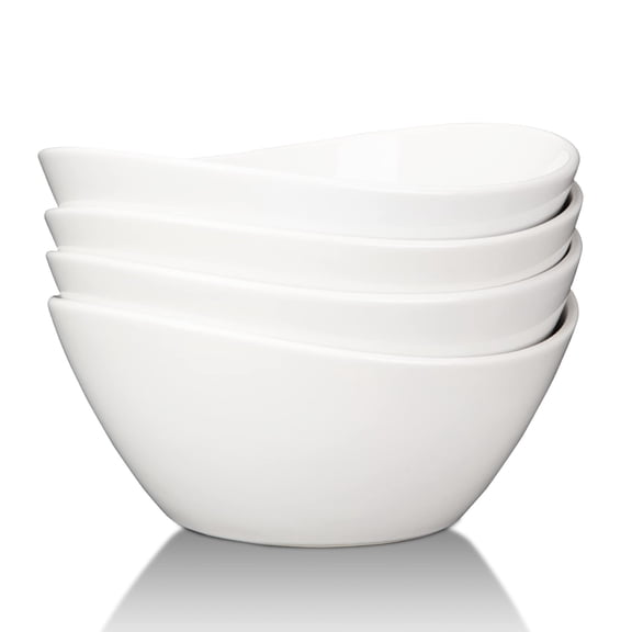 GymChoice Porcelain Bowls Set, 4 Pack 42 Ounce Ceramic Bowls for Cereal, Soup, Salad, Pasta, Rice, Ice Cream, Microwave & Dishwasher Safe