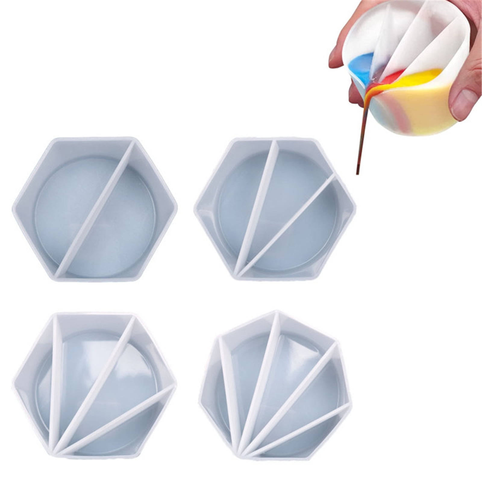 GymChoice Silicone Split Cups,4Pcs Split Cups for Paint Pouring Thicken