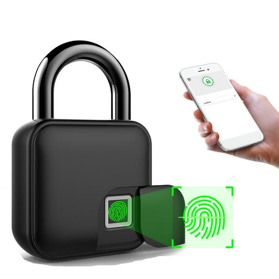 GymChoice Smart Waterproof Fingerprint Padlock,Fingerprint Lock APP Keyless Biometric Electronic Lock with USB Charging, Fingerprint Electronic Lock for Gate,Locker,Luggage,Gym