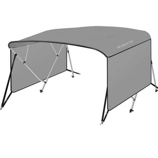 GymChoice Top Boat Cover 4 Bimini with 1 Aluminum Alloy Frame, Include 2 Straps, 2 Adjustable Rear Support Pole, Zippered Storage Boot, PU Coating 8'L x 54" H x67-72 W