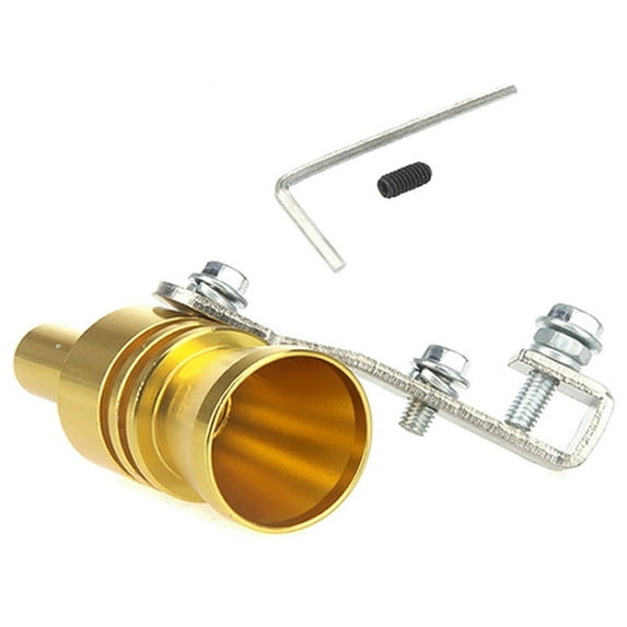 GymChoice Vehicle Refit Device Turbo Sound Muffler Turbo Whistle Exhaust Pipe Sounder Motorcycle Sound Imitator 1.9CM Gold