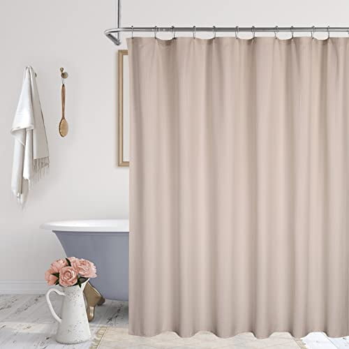 GymChoice Water Resistant Fabric Shower Curtain Liner with 3