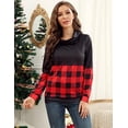 thumbnail image 1 of GymChoice Women Christmas Sweatshirts Xmas Long Sleeve Blue Snowflake Graphic Hoodie Pile Collar Casual Printed Pullover Tops, 1 of 6