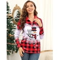 thumbnail image 1 of GymChoice Womens Christmas Sweatshirt Ugly Wavy Snowman Print Zip-Up Long Sleeve Shirt Fall Holiday Pullover, 1 of 6