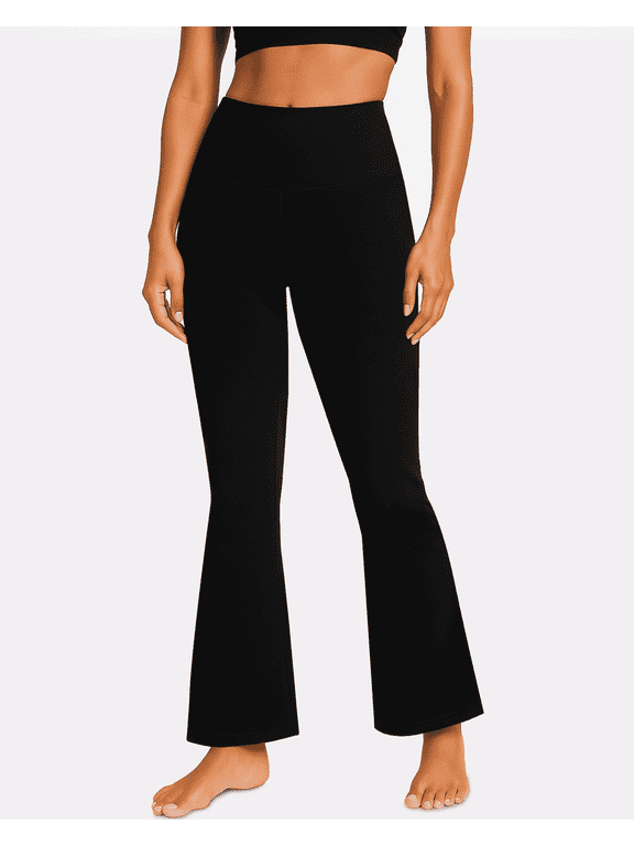 Women's Petite Flare Leggings, Yoga Pants for Women, Workout Leggings for Women, Casual Bootcut Pants, Black XS