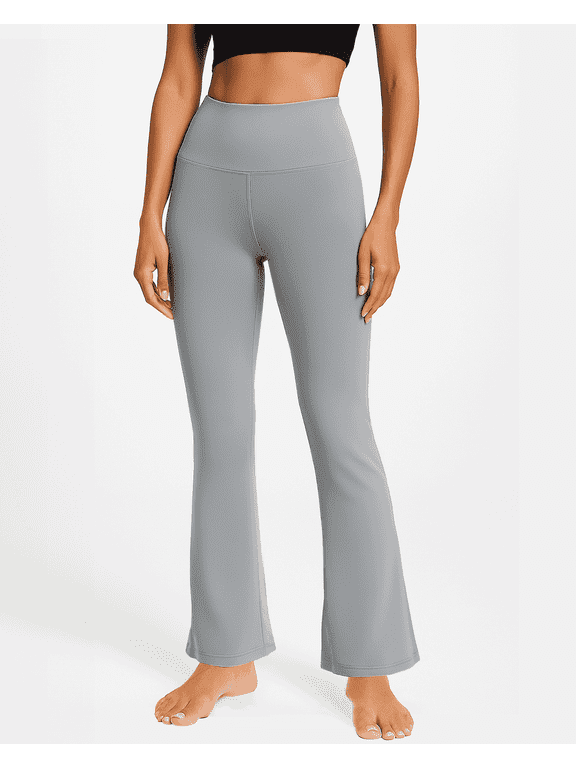 Women's Petite Flare Leggings, Yoga Pants for Women, Workout Leggings for Women, Casual Bootcut Pants, Gray S