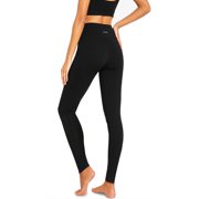 GymCope Leggings for Women, High Waist Womens Pants with Deep Side Pockets, Non-See-Through Workout Yoga Pants, Ankle Length Black+Gray S