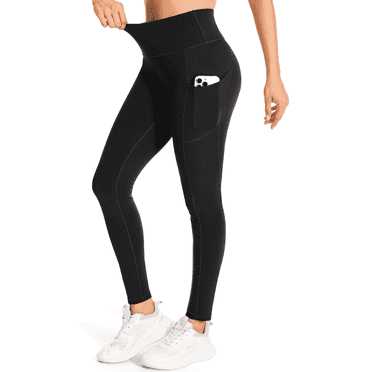 GymCope Women's High Waist Ankle Yoga Leggings Workout Pants with Two Side Pockets, Black M