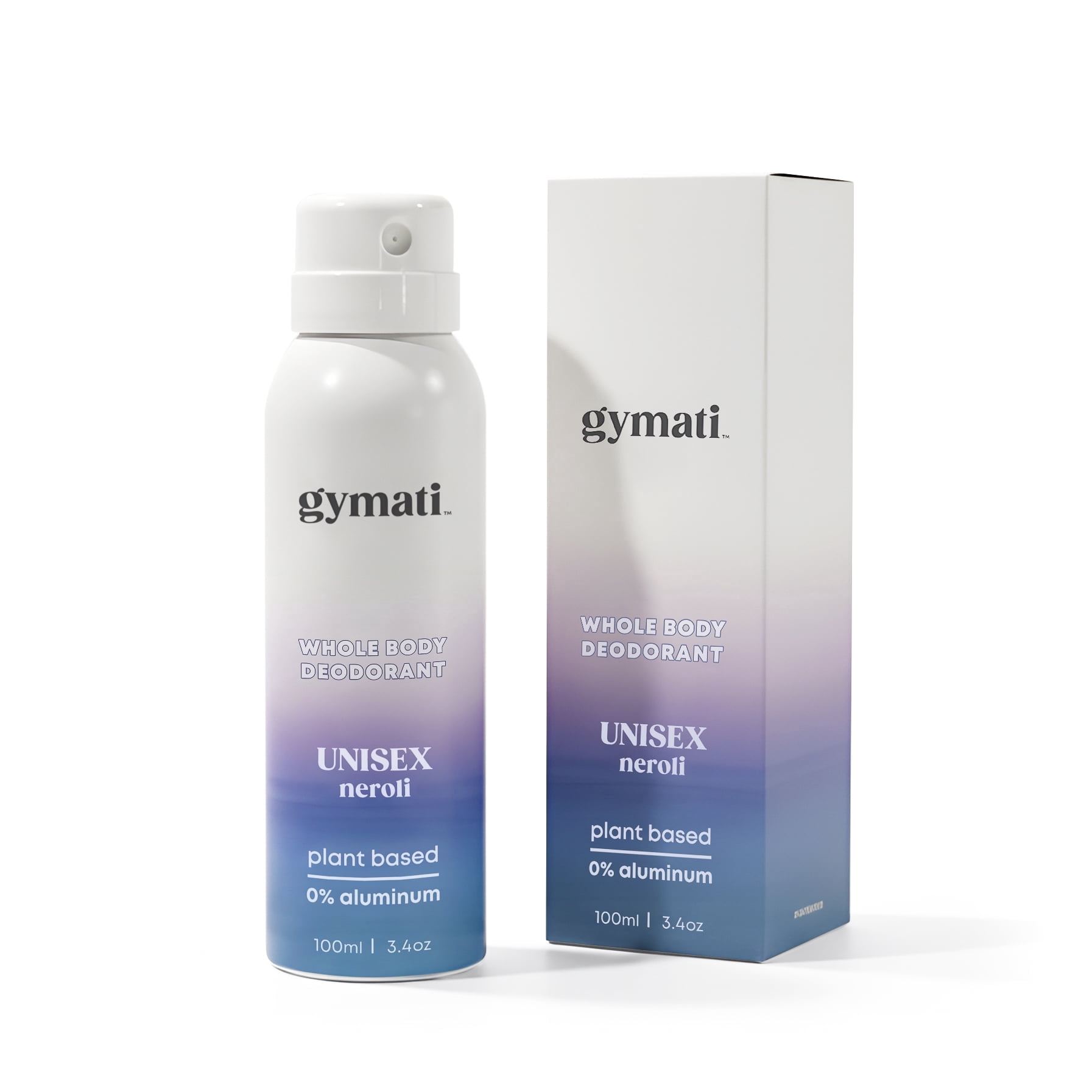 Gymati Natural Deodorant Whole Body Spray For Men & Women| Aluminum Free | Made in USA | 3.4 oz /Travel Size