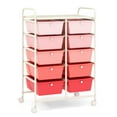 thumbnail image 1 of Gymax 10-Drawer Rolling Storage Cart Tools Scrapbook Paper Organizer on Wheels Pink Gradient, 1 of 10