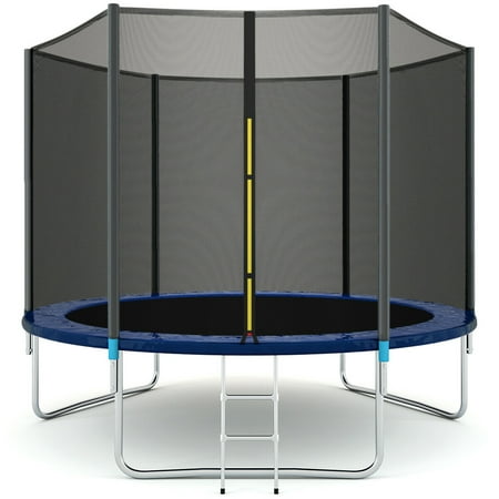 Gymax 10 FT Trampoline Combo Bounce Jump Safety Enclosure Net W/Spring Pad Ladder