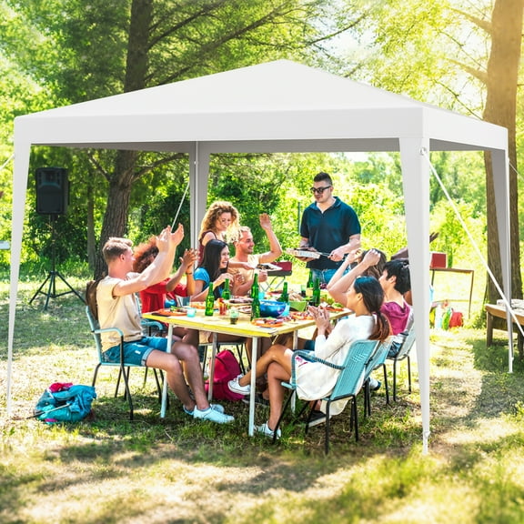 Gymax 10 FT X 10 FT Canopy Tent Heavy Duty Gazebo Shelter White Outdoor