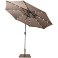thumbnail image 1 of Gymax 10 Ft Patio Table Market Umbrella w/ 24 Solar LED Lights & Heavy-duty Base Tan, 1 of 10